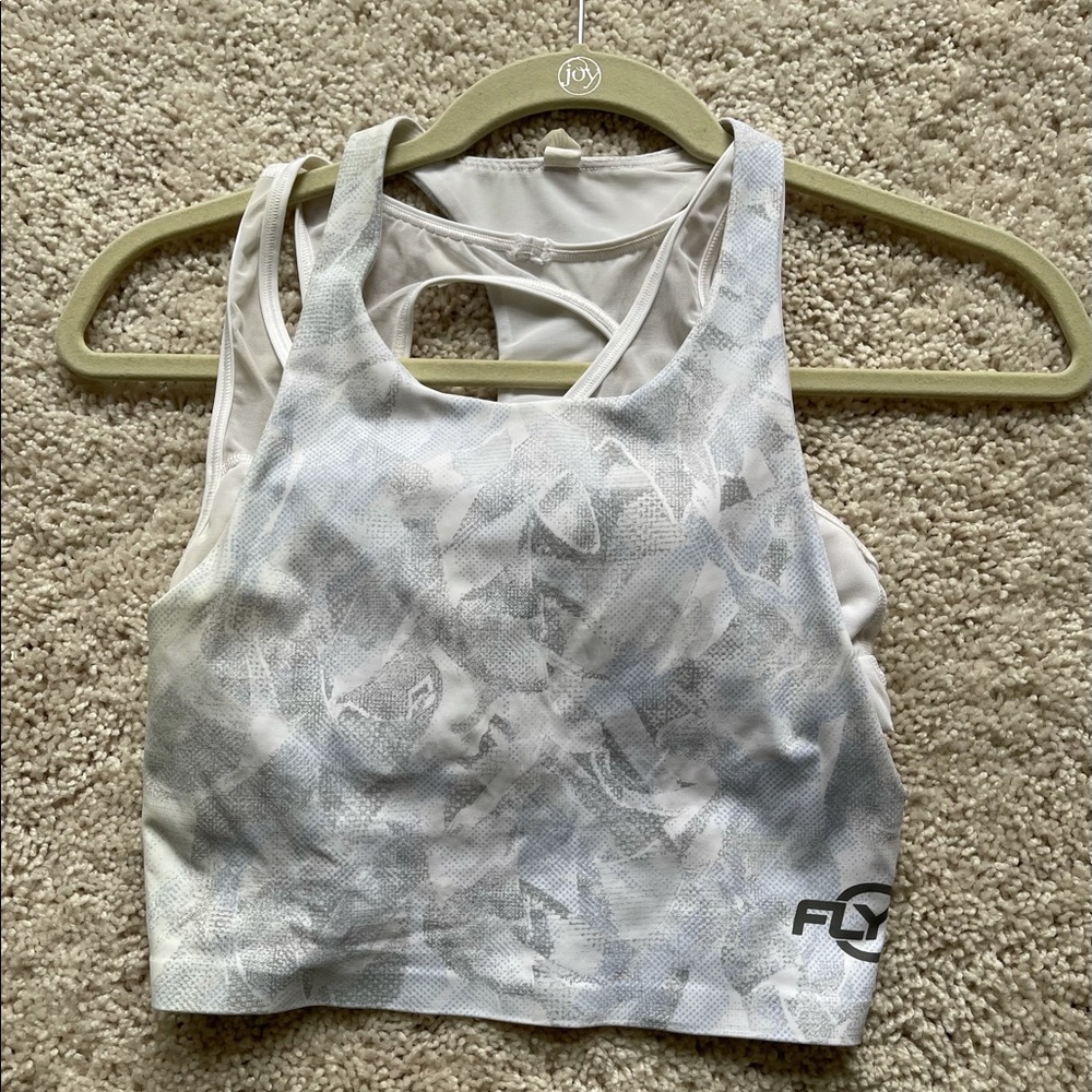 White & Gray Flywheel + Lululemon Crop Top